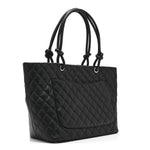 Calfskin Quilted Large Cambon Tote Black