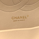 Caviar Quilted Jumbo Double Flap Beige Clair
