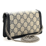 GG Supreme Monogram Textured Dollar Calfskin Super Mini Dionysus Shoulder Bag Beige Blue