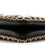 Caviar Quilted Mini Never Ending Chain Tote Black