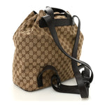 Monogram Dollar Calfskin O Drawstring Backpack Beige Ebony Testa di Moro Dark Chocolate