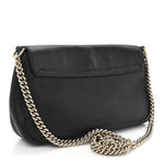 Pebbled Calfskin Medium Soho Flap Crossbody Black