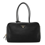 Vitello Daino Soft Large Top Handle Bag Black