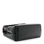Calfskin Y Quilted Monogram Small Loulou Chain Satchel Black