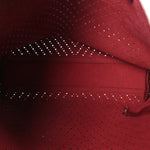 Perforated Grained Calfskin Large Shopping Tote Black