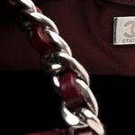 Shiny Crumpled Calfskin Quilted Medium Chanel 25 Handbag Dark Burgundy