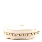 Lambskin Quilted Chain Around Pouch Hobo White