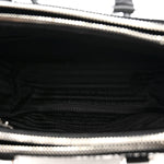 Satin Crystal Mini Galleria Double Zip Tote Metal