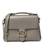 Dollar Calfskin Interlocking G Top Handle Shoulder Bag Loess