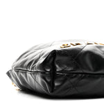 Shiny Calfskin Quilted Pearl CC Chain Mini Chanel 22 Black