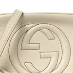 Pebbled Calfskin Small Soho Disco Bag Off White