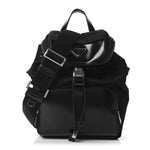 Nylon Brushed Calfskin Mini Sling Backpack  Black