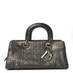 Metallic Calfskin Cannage Stitched Small East West Lady Dior Bronze