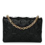 Lambskin Embossed Monogram Pochette Coussin Black