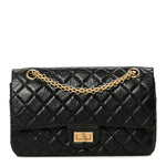 Aged Calfskin Quilted 2.55 Reissue 225 Flap Black