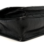 Crinkled Calfskin Matelasse Monogram Baby Niki Chain Satchel Black