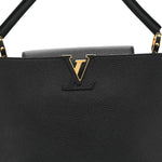 Taurillon Capucines MM Black Fuchsia
