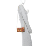 Visetos Large Patricia Love Patch Wallet On Chain Cognac