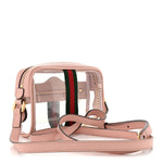 Vinyl Web Mini Ophidia Transparent Shoulder Bag Perfect Pink