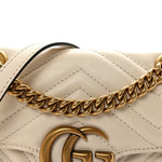 Calfskin Matelasse Mini GG Marmont Shoulder Bag White
