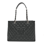 Caviar Quilted Grand Shopping Tote GST Black