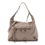 Arena Lambskin Classic Hardware Medium Le City Hobo Bag Sesame