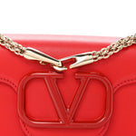 Calfskin Enamel Vlogo Small Loco Shoulder Bag Rouge Pur