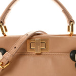 Nappa Flowerland Mini Peekaboo Iconic Satchel Miele Scuro