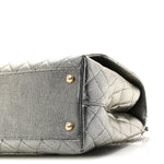 Metallic Caviar Quilted Small Coco Handle Flap Silver