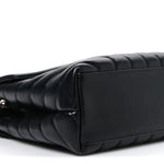 Calfskin Y Quilted Monogram Small Loulou Chain Satchel Black