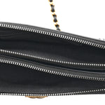 Calfskin Quilted Small Boy Clutch With Chain Black