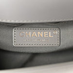 Iridescent Lambskin Quilted Small Chain Around Boy Flap Grey