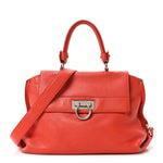 Grained Calfskin Large Sofia Satchel Sunset