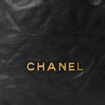 Shiny Calfskin Quilted Small Chanel 22 Black