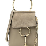 Suede Calfskin Mini Faye Bracelet Bag Motty Grey