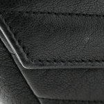 Sheepskin Matelasse Chevron Monogram Mini College Bag Black