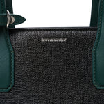 Derby Calfskin House Check Medium Banner Tote Black Sea Green