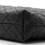 Lambskin Quilted Maxi Icare Shopping Tote Black