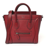 Drummed Calfskin Nano Luggage Merlot