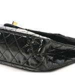 Distressed Patent Quilted 2.55 Reissue 226 Flap Black
