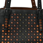 Nappa Intrecciato Perforated Small Cesta Tote Black Multicolor