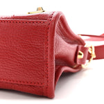 Chevre Gold Metallic Edge Hardware Mini City Rouge Groseille