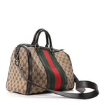 Monogram Selleria Calfskin Vintage Web Medium Boston Beige Ebony Cocoa