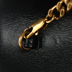 Coated Bark Calfskin Sunset Chain Wallet Black