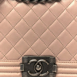 Lambskin Quilted Medium Boy Flap Light Pink