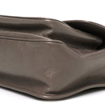 Crinkled Calfskin Matelasse Monogram Medium Niki Chain Satchel Greyish Brown
