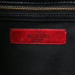 Vitello Large Glam Lock Rockstud Flap Black