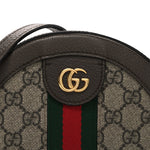 GG Supreme Monogram Web Mini Ophidia Round Shoulder Bag Brown