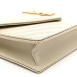 Grain De Poudre Matelasse Chevron Monogram Envelope Chain Wallet Crema Soft
