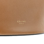 Smooth Calfskin Clasp Bucket Bag Brown
